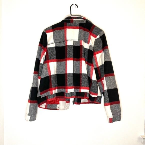 Torrid Plaid Wool Collared Bomber Jacket Size 1 - Picture 3 of 6
